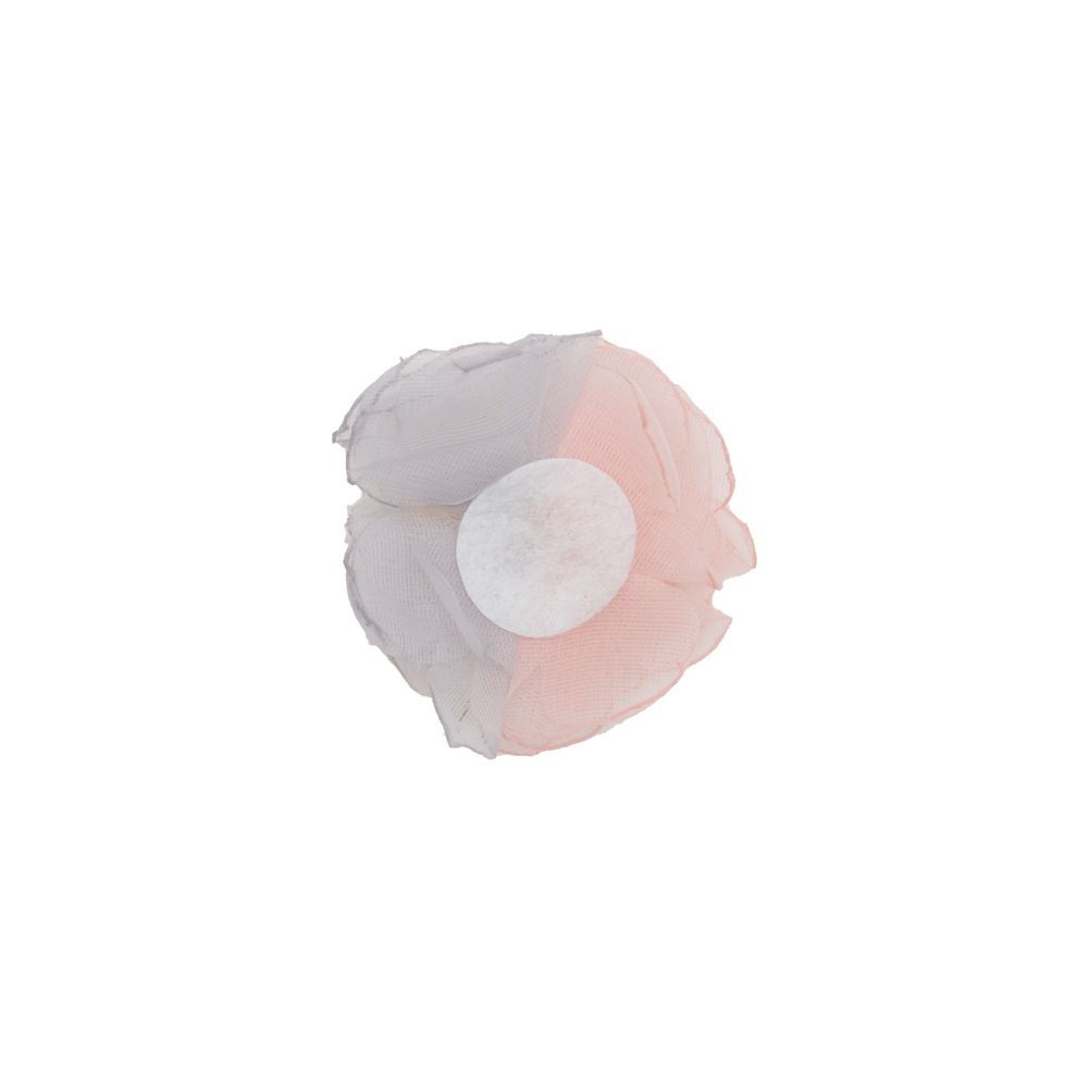 Italian Coral, Gray and Ivory 3D Flower Applique - 2.25"