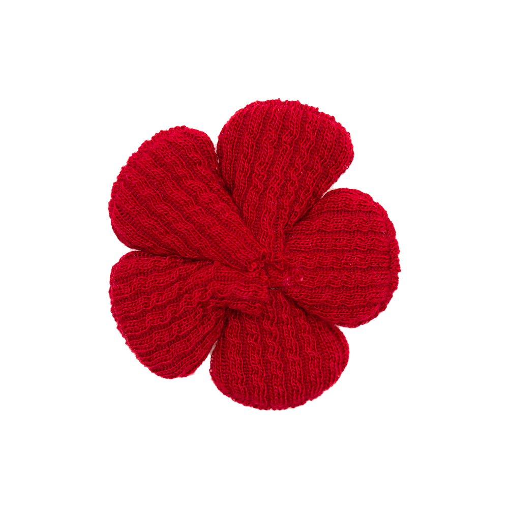 Italian Red and Tradewinds Flower Applique - 2"