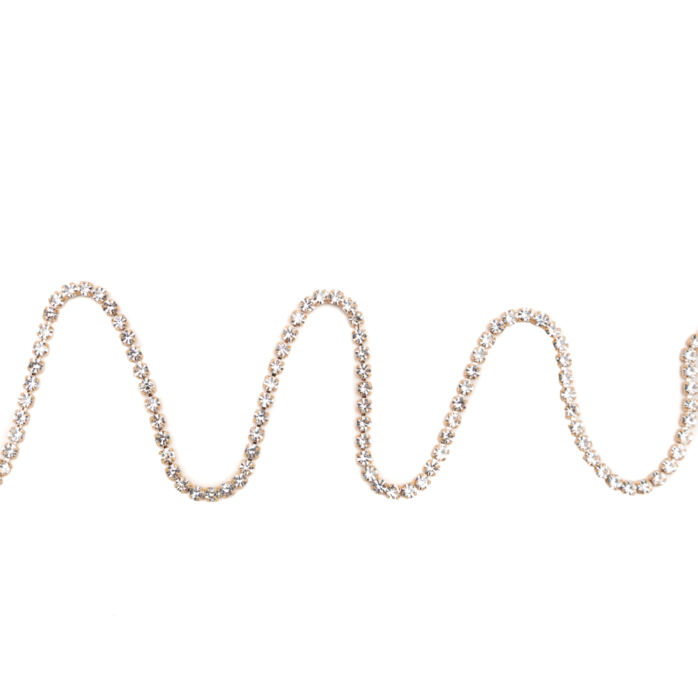 Italian Crystal and Gold Rhinestone Trim – SS16/4MM Italian Crystal and Gold Rhinestone Trim – SS16/4MM
