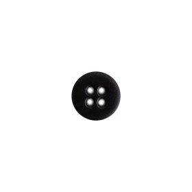 Italian Black Plastic 4-Hole Button – 16L/10mm Italian Black Plastic 4-Hole Button – 16L/10mm