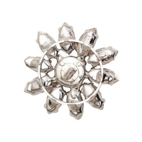 Italian Gunmetal Rhinestone Flower Button – 42L/27mm Italian Gunmetal Rhinestone Flower Button – 42L/27mm