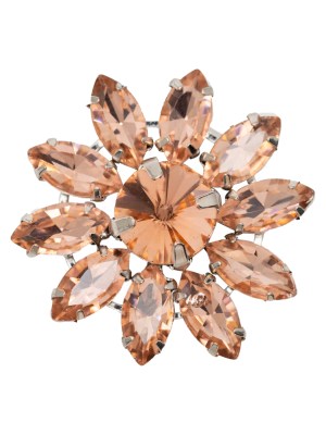 Italian Pink Rhinestone Flower Button – 42L/27mm Italian Pink Rhinestone Flower Button – 42L/27mm