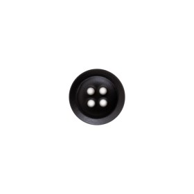 Italian Black Plastic 4-Hole Button – 18L/11.5mm Italian Black Plastic 4-Hole Button – 18L/11.5mm