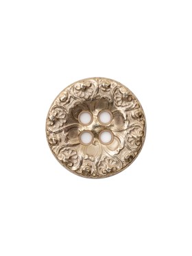 Italian Gold Ornate Metal Zamac Button – 24L/15MM Italian Gold Ornate Metal Zamac Button – 24L/15MM