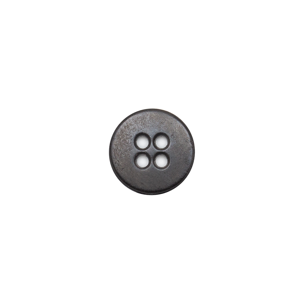 Italian Black Metal 4-Hole Button - 18L/11.5mm