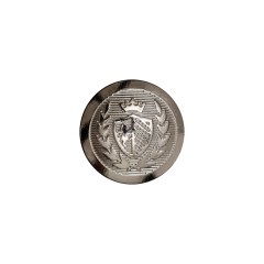 Italian Silver Crest Metal Shank Button – 24L/15mm Italian Silver Crest Metal Shank Button – 24L/15mm