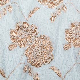 Metallic Bronze and Pearl Blue Rosy Luxury Brocade Metallic Bronze and Pearl Blue Rosy Luxury Brocade