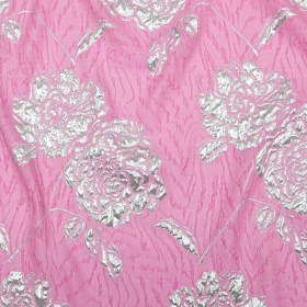 Metallic Silver and Wild Orchid Rosy Luxury Brocade Metallic Silver and Wild Orchid Rosy Luxury Brocade