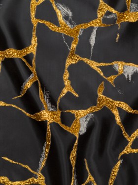 Metallic Bright Gold, Moonstruck and Beluga Satin-Faced Abstract Luxury Brocade Metallic Bright Gold, Moonstruck and Beluga Satin-Faced Abstract Luxury Brocade