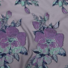 Metallic Blue Morpho, Periscope, Dark Ivy and Purple Gumdrop Floral Luxury Organza Brocade Metallic Blue Morpho, Periscope, Dark Ivy and Purple Gumdrop Floral Luxury Organza Brocade