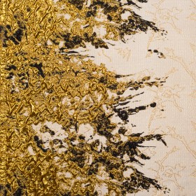 Metallic Bright Gold and Toasted Almond Abstract Border Brocade Metallic Bright Gold and Toasted Almond Abstract Border Brocade