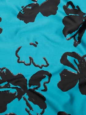 Metallic Abstract Jacquard Lame – Black and Barrier Reef Metallic Abstract Jacquard Lame – Black and Barrier Reef