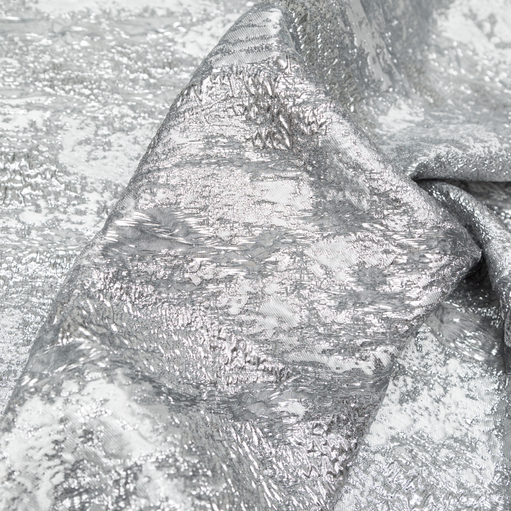 Metallic Silver and Moonstruck Abstract Luxury Brocade Metallic Silver and Moonstruck Abstract Luxury Brocade