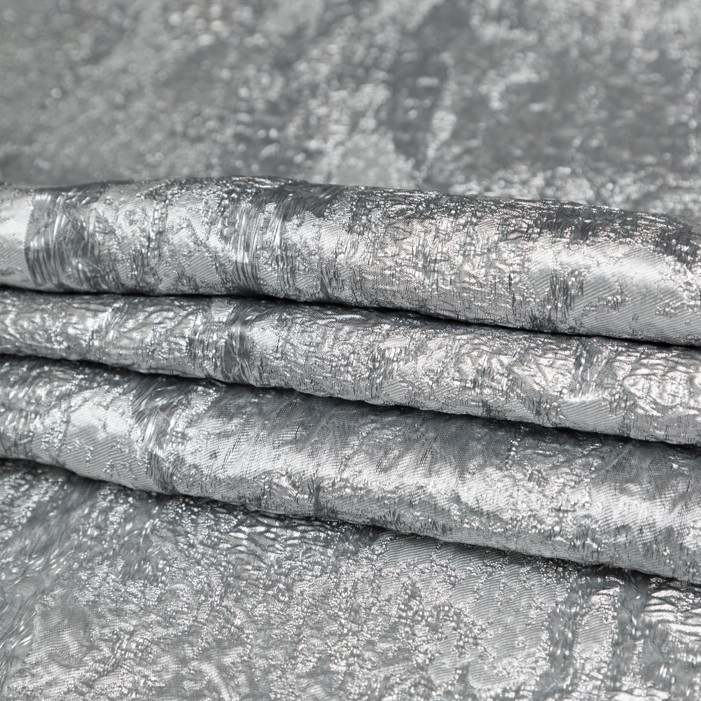 Metallic Matte Silver Abstract Luxury Brocade Metallic Matte Silver Abstract Luxury Brocade