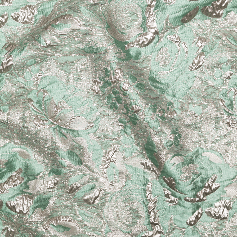 Metallic Simply Taupe and Winter Green Rosy Luxury Brocade Metallic Simply Taupe and Winter Green Rosy Luxury Brocade