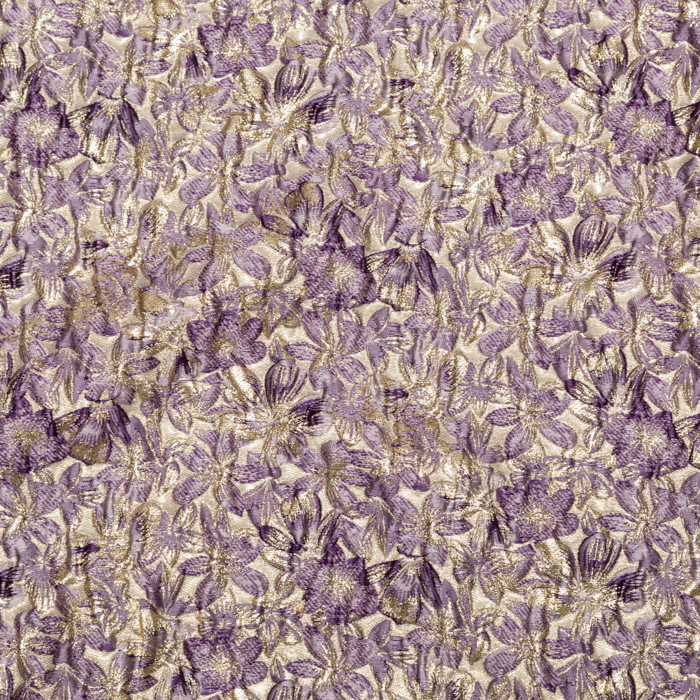 Metallic Sesame and Shadow Purple Floral Luxury Brocade Metallic Sesame and Shadow Purple Floral Luxury Brocade