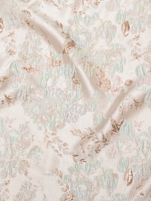 Metallic Bright Gold, Milky Green and Icelandic Blue Floral Luxury Brocade Metallic Bright Gold, Milky Green and Icelandic Blue Floral Luxury Brocade