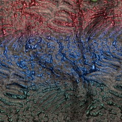 Metallic Space Cherry, Blue Morpho and Emerald Abstract Ombre Luxury Brocade Metallic Space Cherry, Blue Morpho and Emerald Abstract Ombre Luxury Brocade