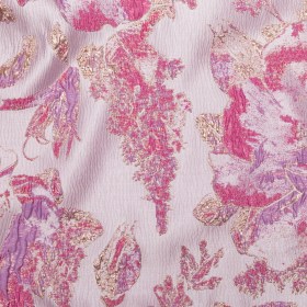 Floral Metallic Brocade – Bright Gold, Lavender and Fuchsia Pink Floral Metallic Brocade – Bright Gold, Lavender and Fuchsia Pink