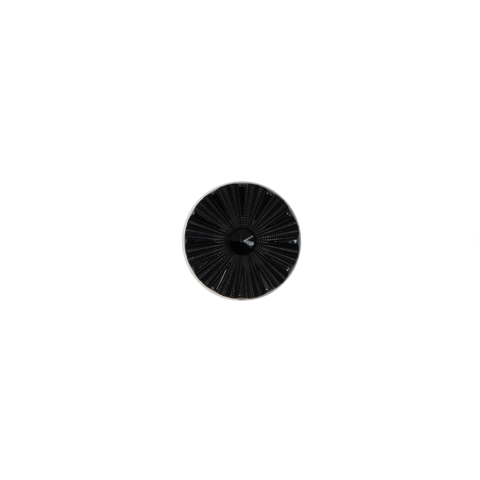 Italian Black Floral Nylon Button – 16L/10mm Italian Black Floral Nylon Button – 16L/10mm