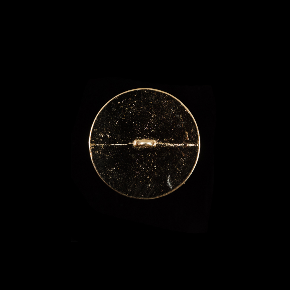 Italian Red and Gold Metal Button - 24L/15mm