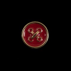 Italian Red and Gold Metal Button – 24L/15mm Italian Red and Gold Metal Button – 24L/15mm
