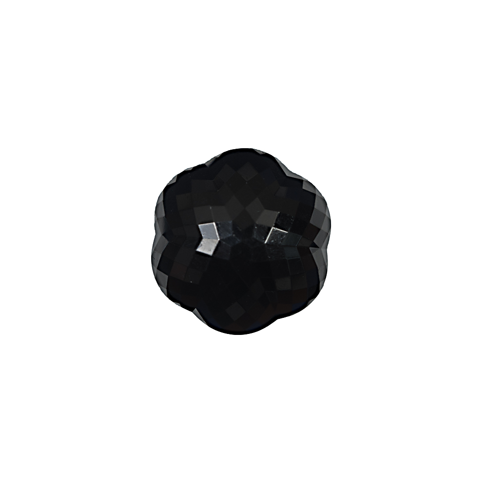 Italian Black Floral Beveled Shank Back Button – 24L/15mm Italian Black Floral Beveled Shank Back Button – 24L/15mm