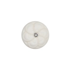 Italian Ivory Floral Nylon Button with Rhinestone Core – 24L/15mm Italian Ivory Floral Nylon Button with Rhinestone Core – 24L/15mm