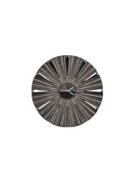 Italian Gunmetal Chrome Plated Floral Nylon Button – 24L/15mm Italian Gunmetal Chrome Plated Floral Nylon Button – 24L/15mm