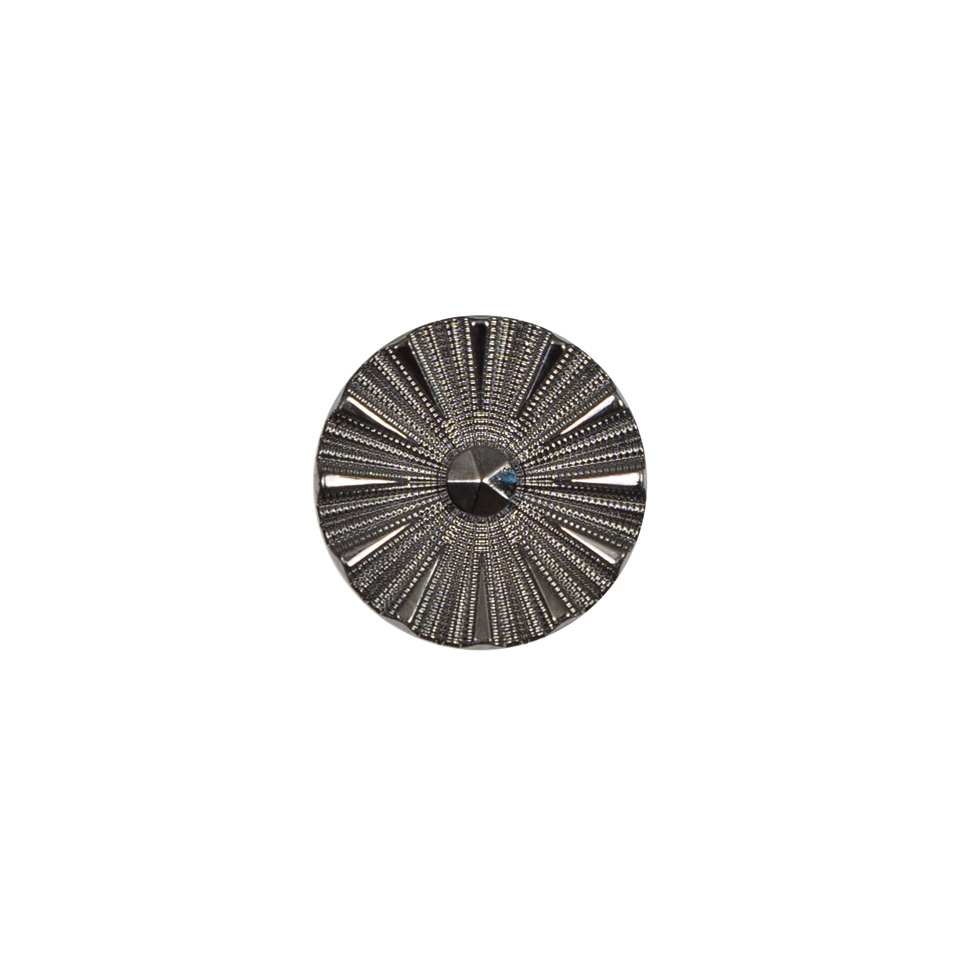 Italian Gunmetal Chrome Plated Floral Nylon Button – 20L/12.5mm Italian Gunmetal Chrome Plated Floral Nylon Button – 20L/12.5mm