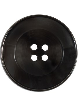 Italian Black Metal Rimmed Plastic Button – 44L/28mm Italian Black Metal Rimmed Plastic Button – 44L/28mm