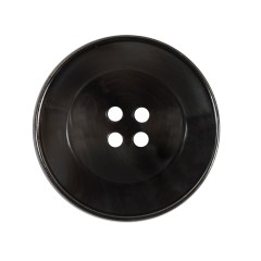 Italian Black Metal Rimmed Plastic Button – 44L/28mm Italian Black Metal Rimmed Plastic Button – 44L/28mm