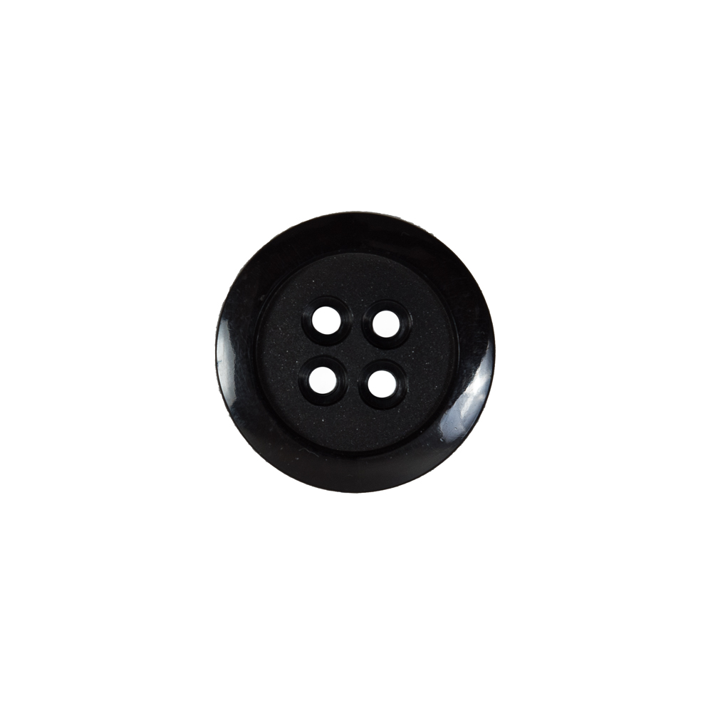 Italian Black Nylon 4-Hole Button – 24L/15mm Italian Black Nylon 4-Hole Button – 24L/15mm