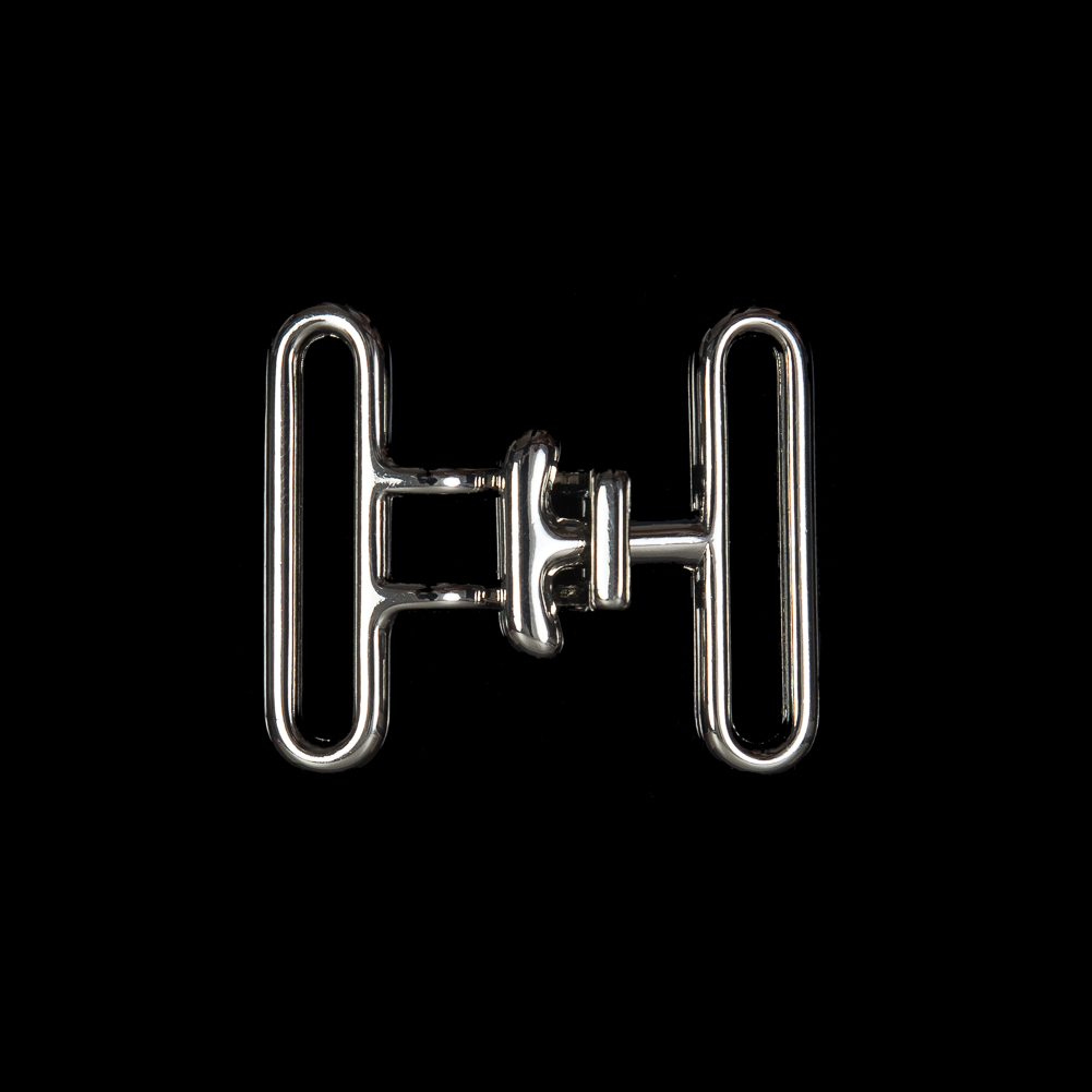 Italian Silver Buckle Closure - 1.625" x 1.375"