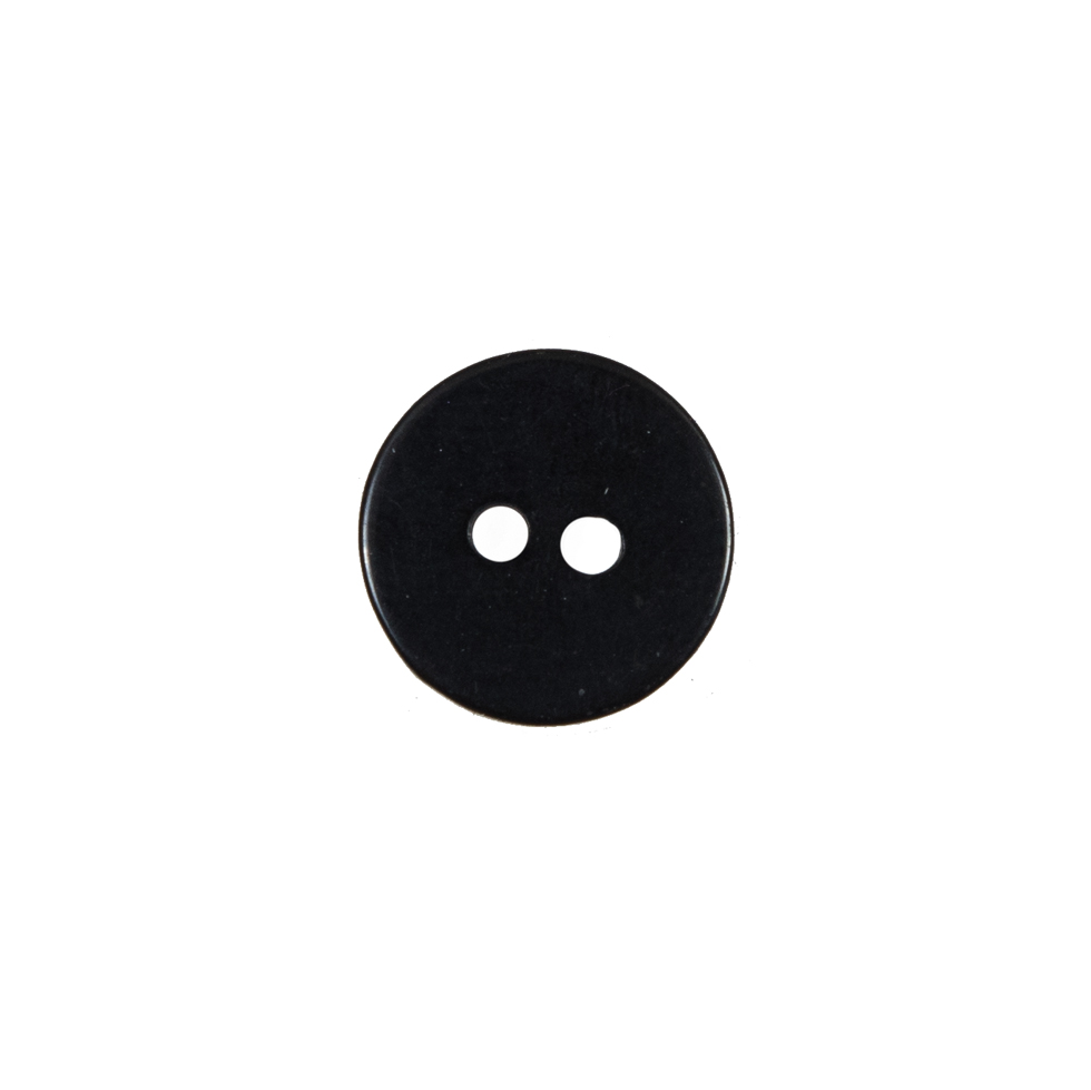 Italian Black 2-Hole Button - 20L/12.5mm