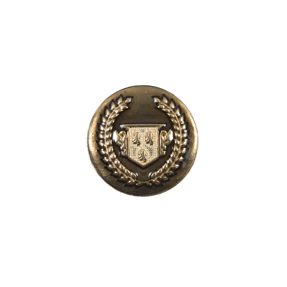 Italian Gold Metal Emblem Button – 24L/15mm Italian Gold Metal Emblem Button – 24L/15mm