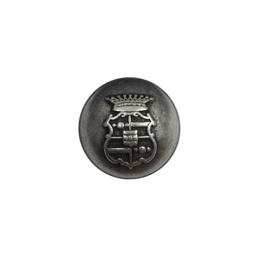 Italian Silver Metal Crest Button – 24L/15mm Italian Silver Metal Crest Button – 24L/15mm