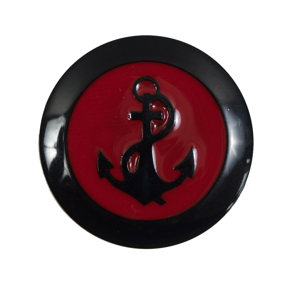 Italian Red and Navy Anchor Shank Back Button – 44L/28mm Italian Red and Navy Anchor Shank Back Button – 44L/28mm