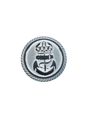 Italian White and Navy Anchor Shank Back Button – 24L/15mm Italian White and Navy Anchor Shank Back Button – 24L/15mm