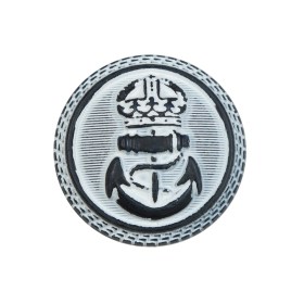 Italian White and Navy Anchor Shank Back Button – 40L/25.5mm Italian White and Navy Anchor Shank Back Button – 40L/25.5mm