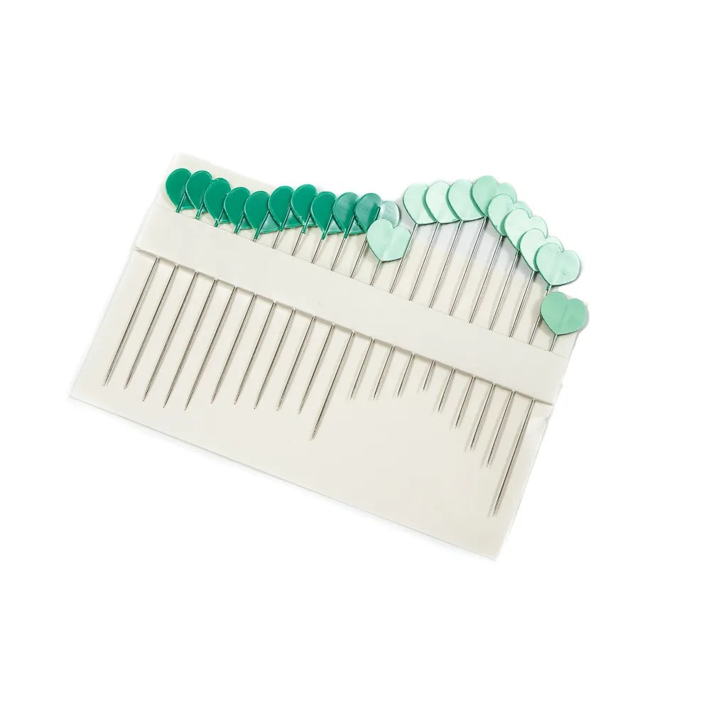 Clover Green Heart Shaped Pins – 20 Count Clover Green Heart Shaped Pins – 20 Count