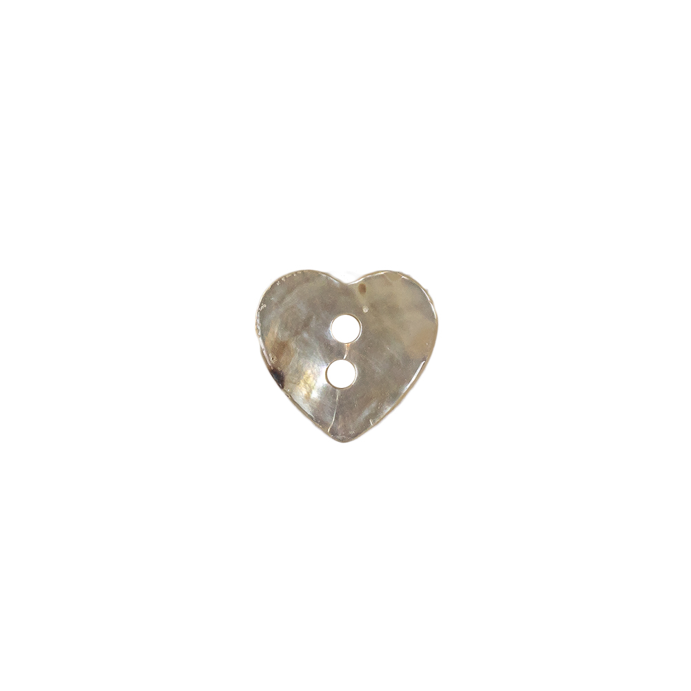 Italian Iridescent Heart-Shaped Shell Button - 18L/11.5mm