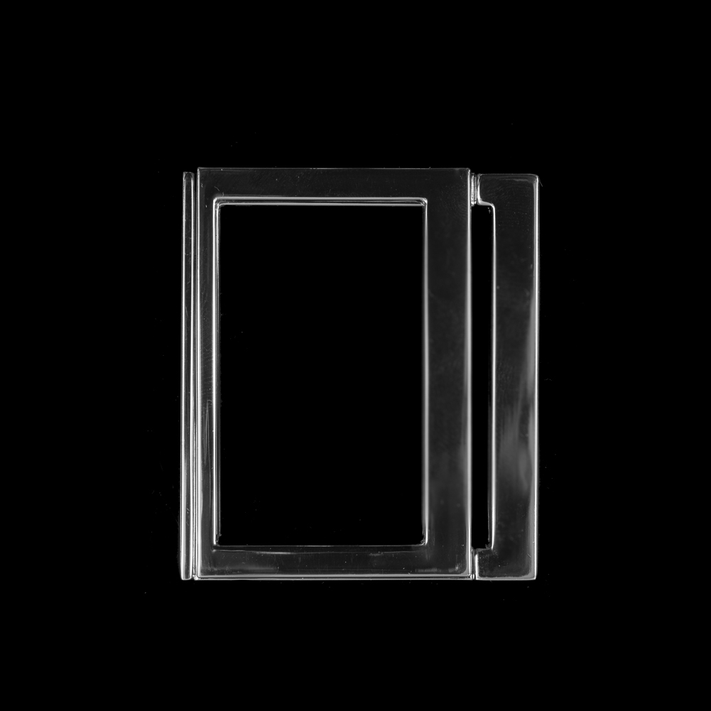 Italian Silver Rectangular Metal Buckle - 2 Piece