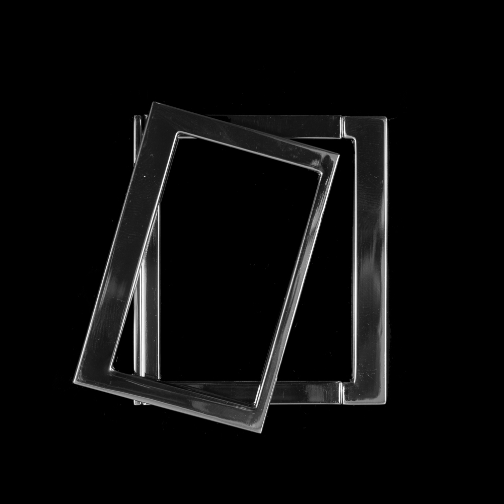 Italian Silver Rectangular Metal Buckle – 2 Piece Italian Silver Rectangular Metal Buckle – 2 Piece