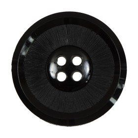 Italian Black Plastic 4-Hole Button – 54L/34mm Italian Black Plastic 4-Hole Button – 54L/34mm