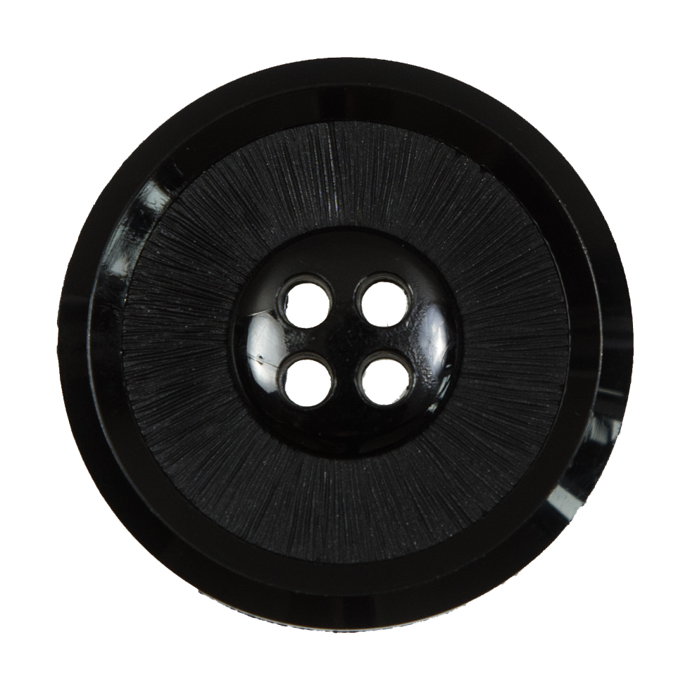 Italian Black Plastic 4-Hole Button – 54L/34mm Italian Black Plastic 4-Hole Button – 54L/34mm