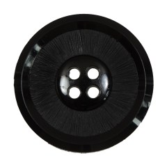 Italian Black Plastic 4-Hole Button – 54L/34mm Italian Black Plastic 4-Hole Button – 54L/34mm