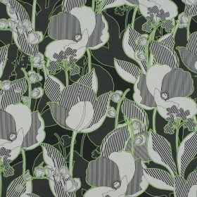 Cotton Poplin – Green Striped Flowers – Fleurs en Vert Print – Mood Exclusive Avenable Collection Cotton Poplin – Green Striped Flowers – Fleurs en Vert Print – Mood Exclusive Avenable Collection