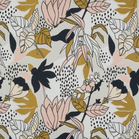 Stretch Cotton Sateen – Peach Parfait Floral – Pushing Up Daisies Print – Mood Exclusive Avenable Collection Stretch Cotton Sateen – Peach Parfait Floral – Pushing Up Daisies Print – Mood Exclusive Avenable Collection