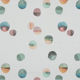 Stretch Cotton Sateen – Off-White Painterly Polka Dots – Bubblegum Pop Print – Mood Exclusive Avenable Collection Stretch Cotton Sateen – Off-White Painterly Polka Dots – Bubblegum Pop Print – Mood Exclusive Avenable Collection